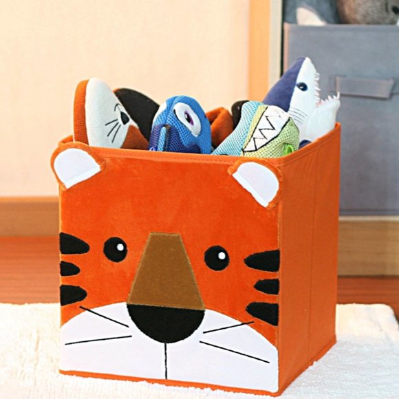 YOUR ZONE Collapsible Orange Storage Bin - Tiger - Picture 1 of 4